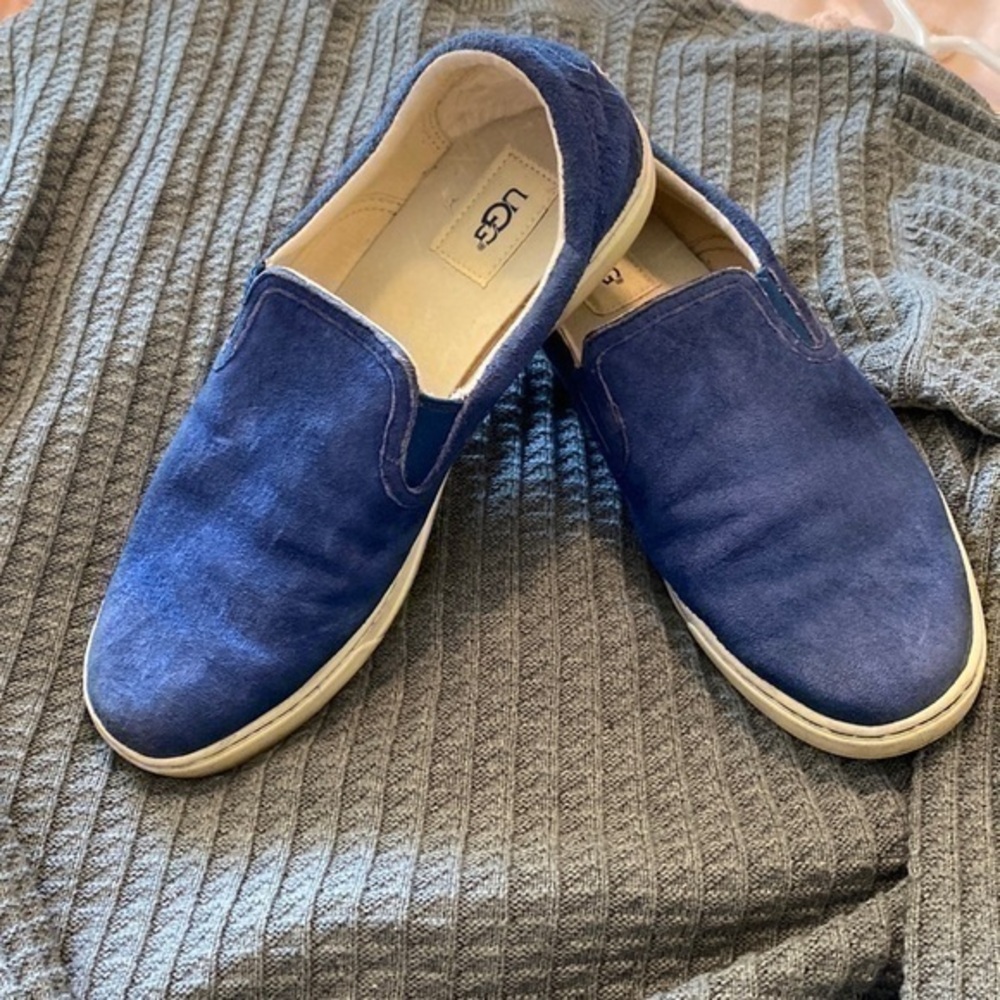 Ugg Australia Fierce Suede Leather Slip On Sneakers Marino Blue Loafers size 9
